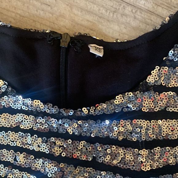 Vintage XS Prom Dress Mini Cocktail Dress Silver Sequence - Picture 2 of 5